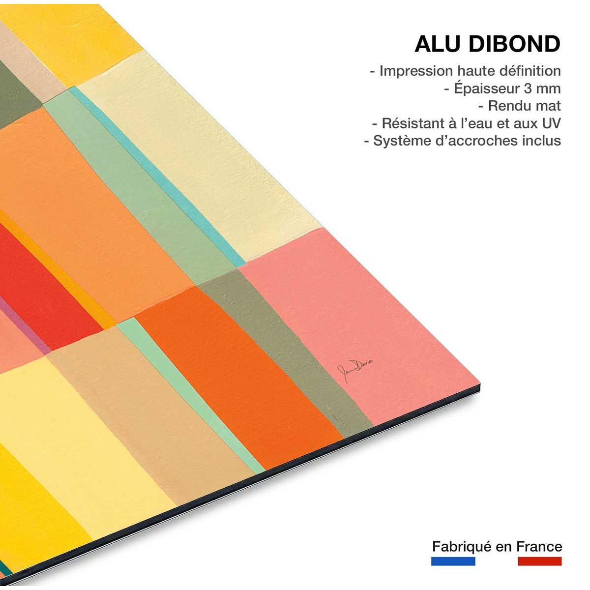 Tableau color square tableau alu dibond, HEXOA