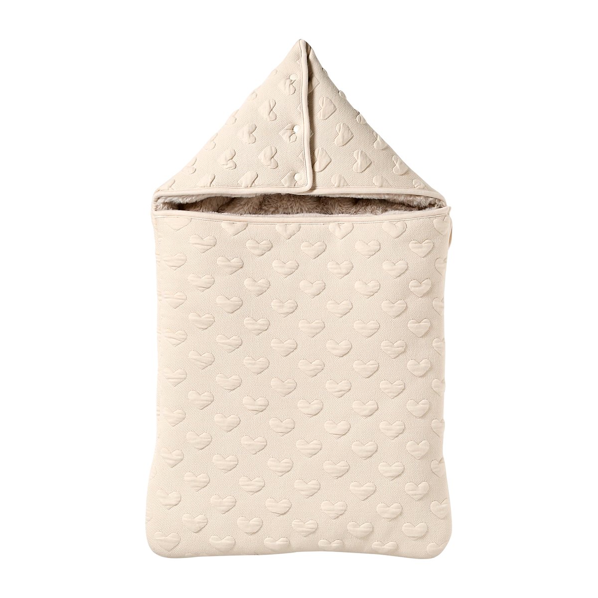 Nid d'ange motif coeur en jacquard beige, VERTBAUDET