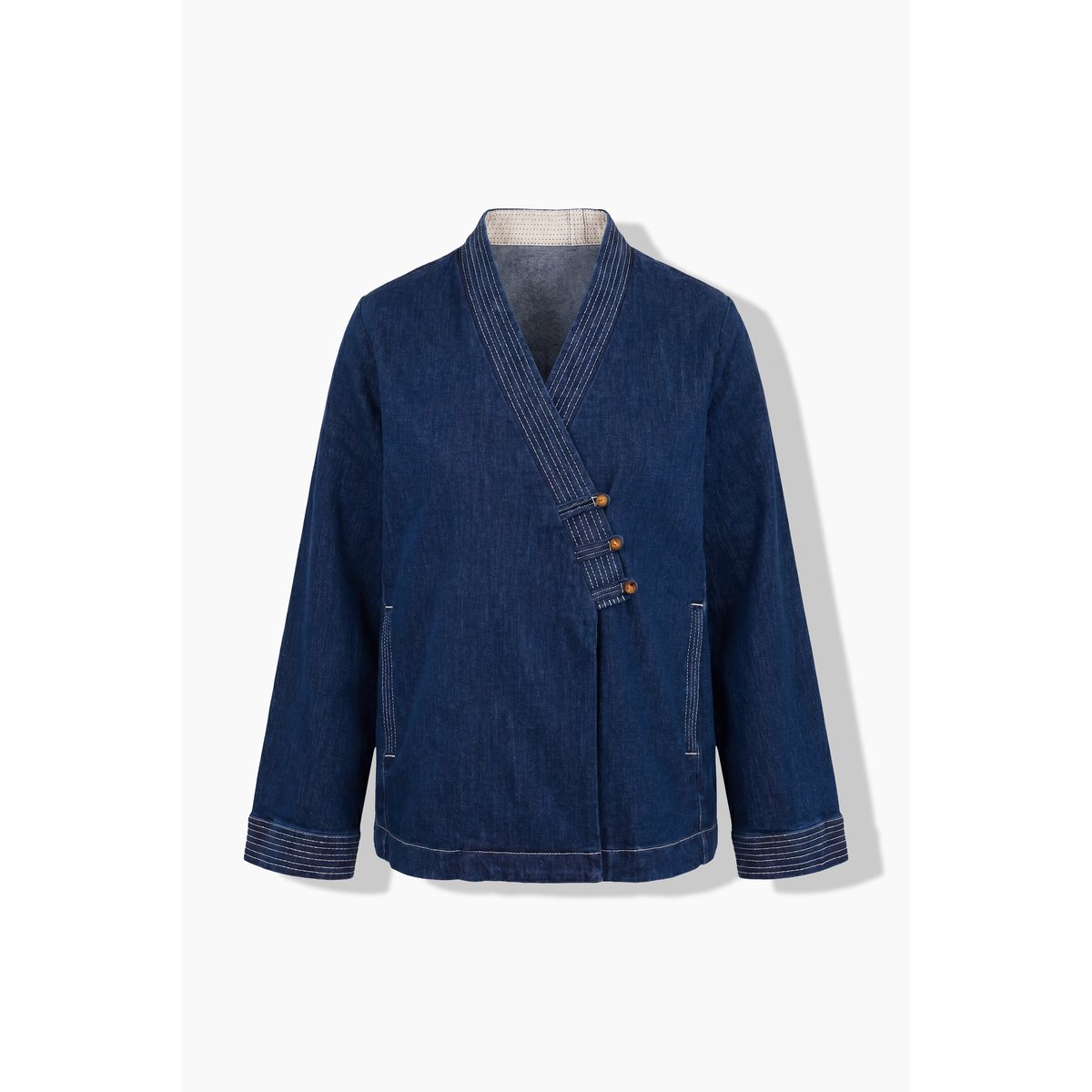 Veste en jean esprit kimono jean bleu foncé, ULLA POPKEN