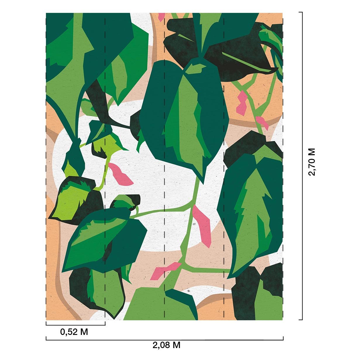 Papier peint feuilles inspiration costa rica intissé, HEXOA