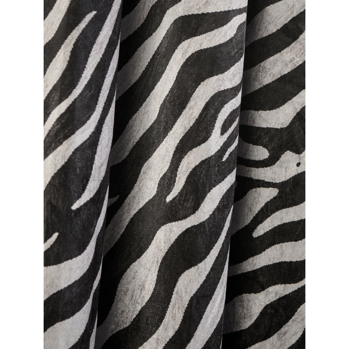 Rideaux en velours à œillets et imprimé zèbre noir/gris, NEXT
