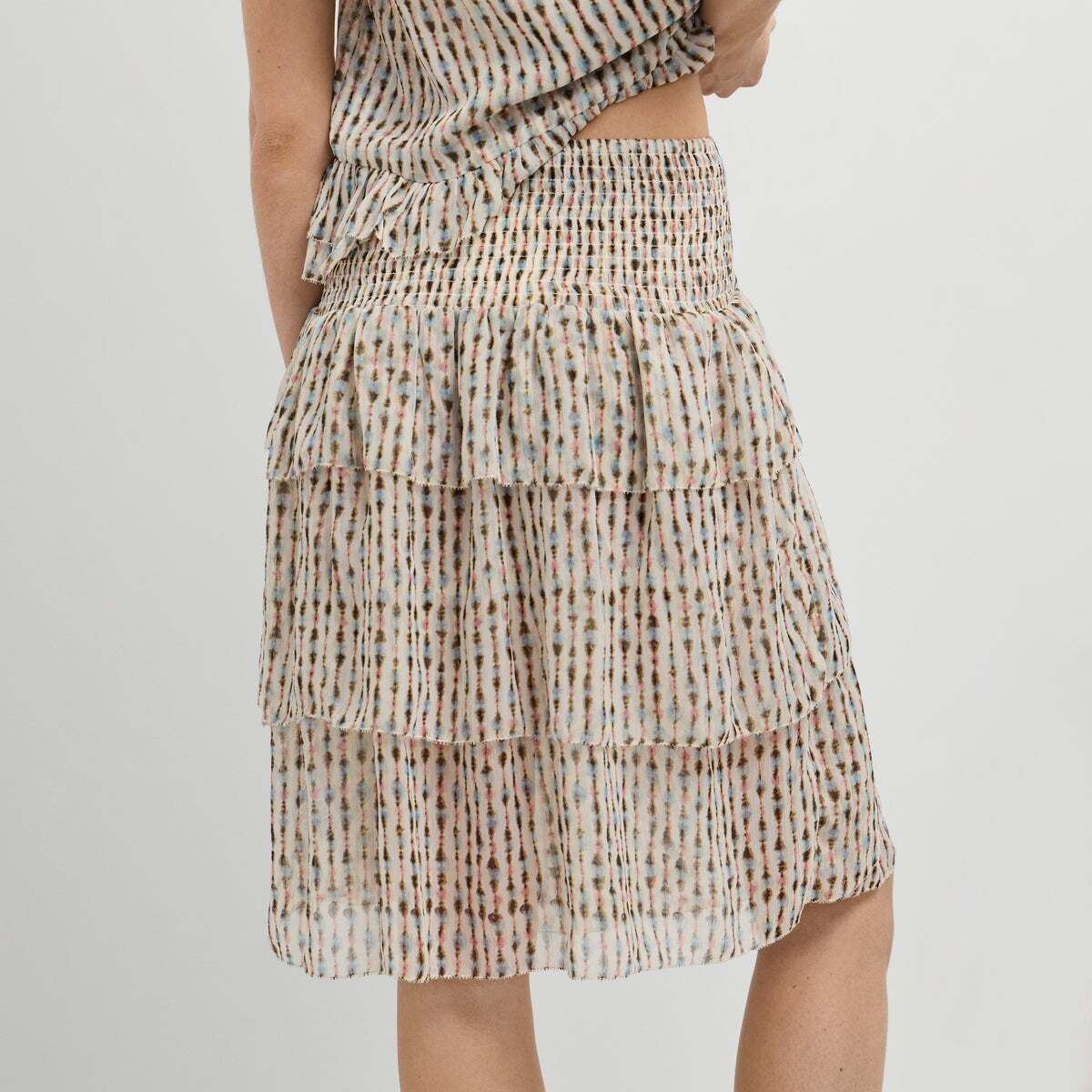 Jupe Midi Avec Volants rose poudre rose, PEPE JEANS