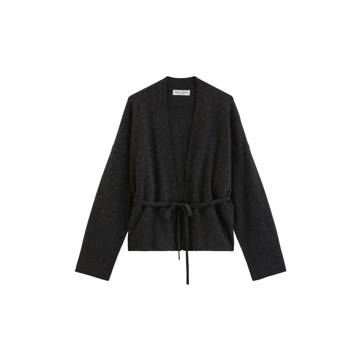 Cardigan croisé oversize en mélange de laine vierge et de cachemire gris, MARC O'POLO