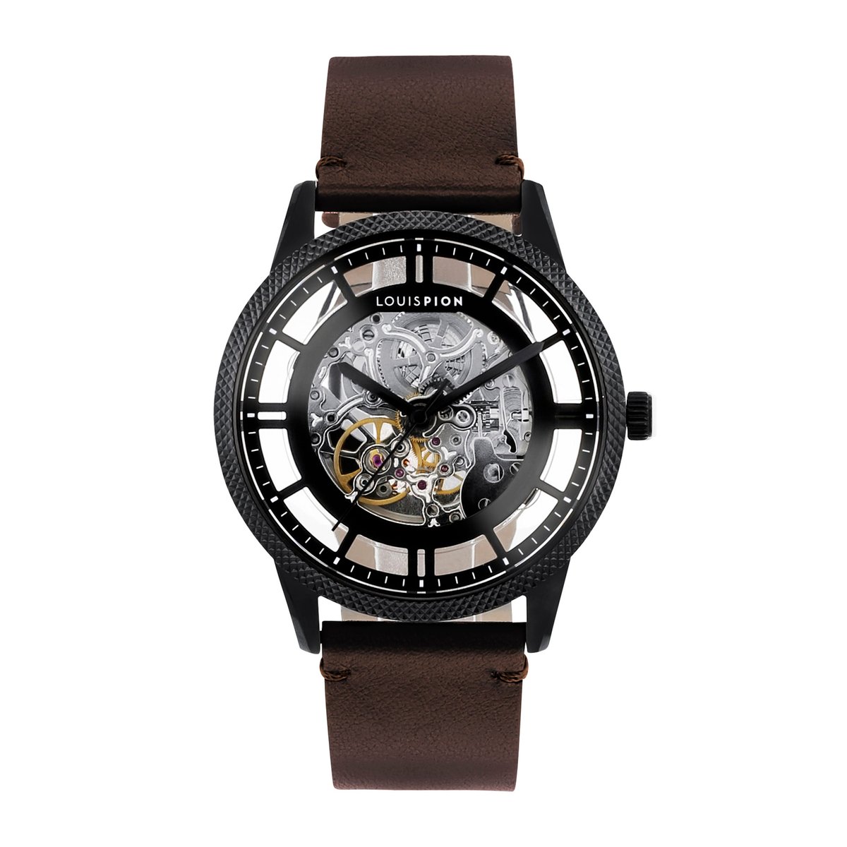 Montre Analogique  ACHILLE noir noir marron, LOUIS PION