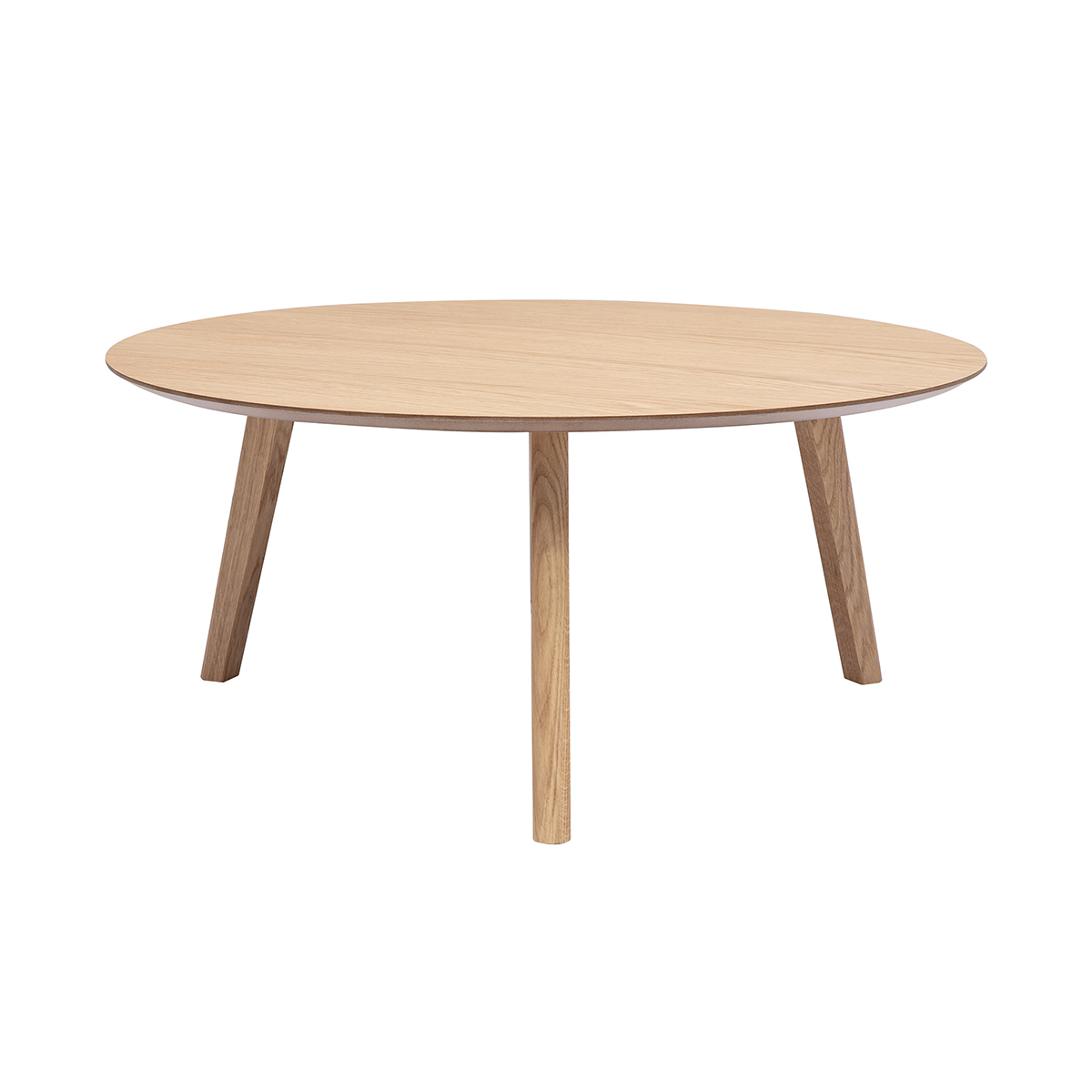 Table basse ronde scandinave bois clair chêne D90 cm ORKAD chêne clair, MILIBOO