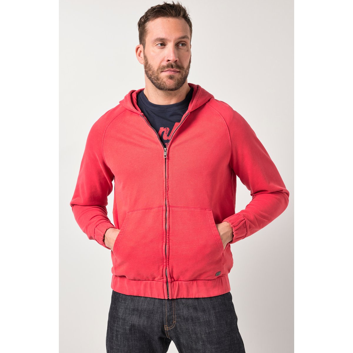 Veste en molleton style vintage braises rouge, JP1880
