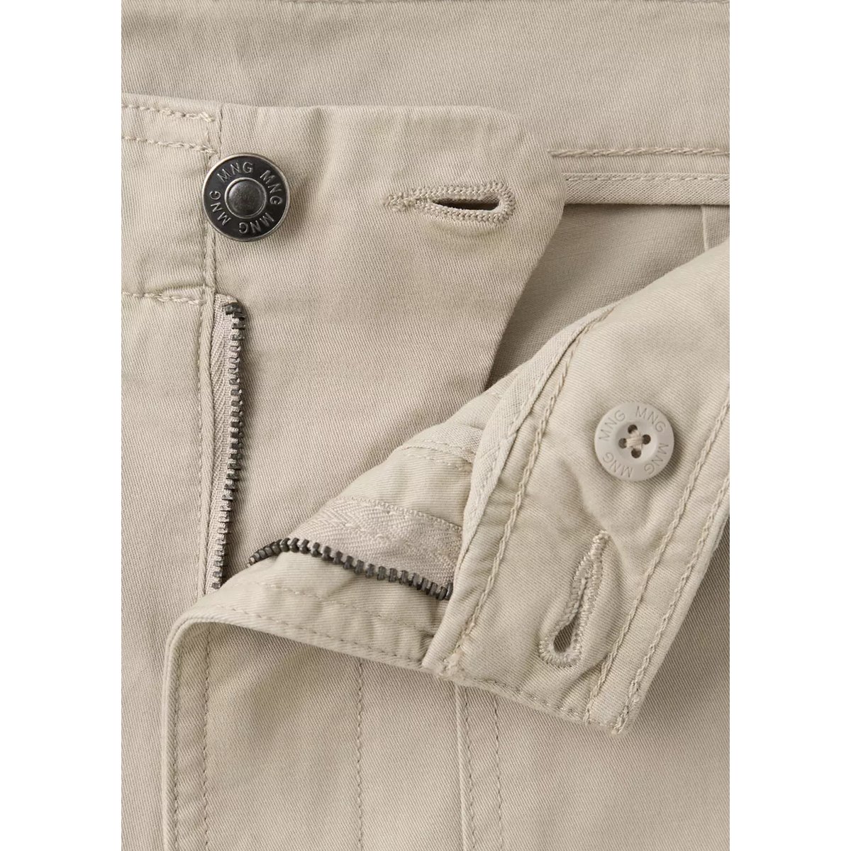 Pantalon droit poches beige, MANGO TEEN