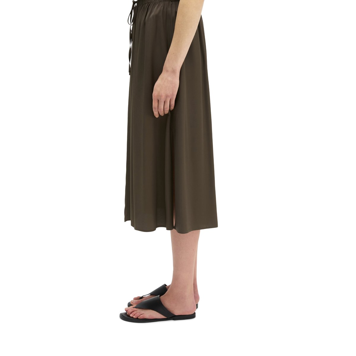 Jupe évasée en LENZING™ ECOVERO™ marron foncé, MARC O'POLO