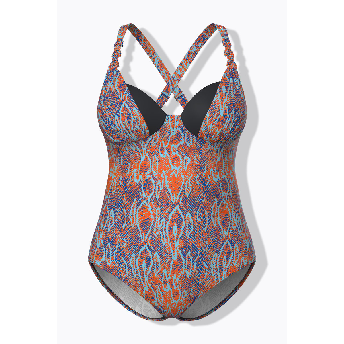 Maillot de bain avec armatures et coques orange, ULLA POPKEN