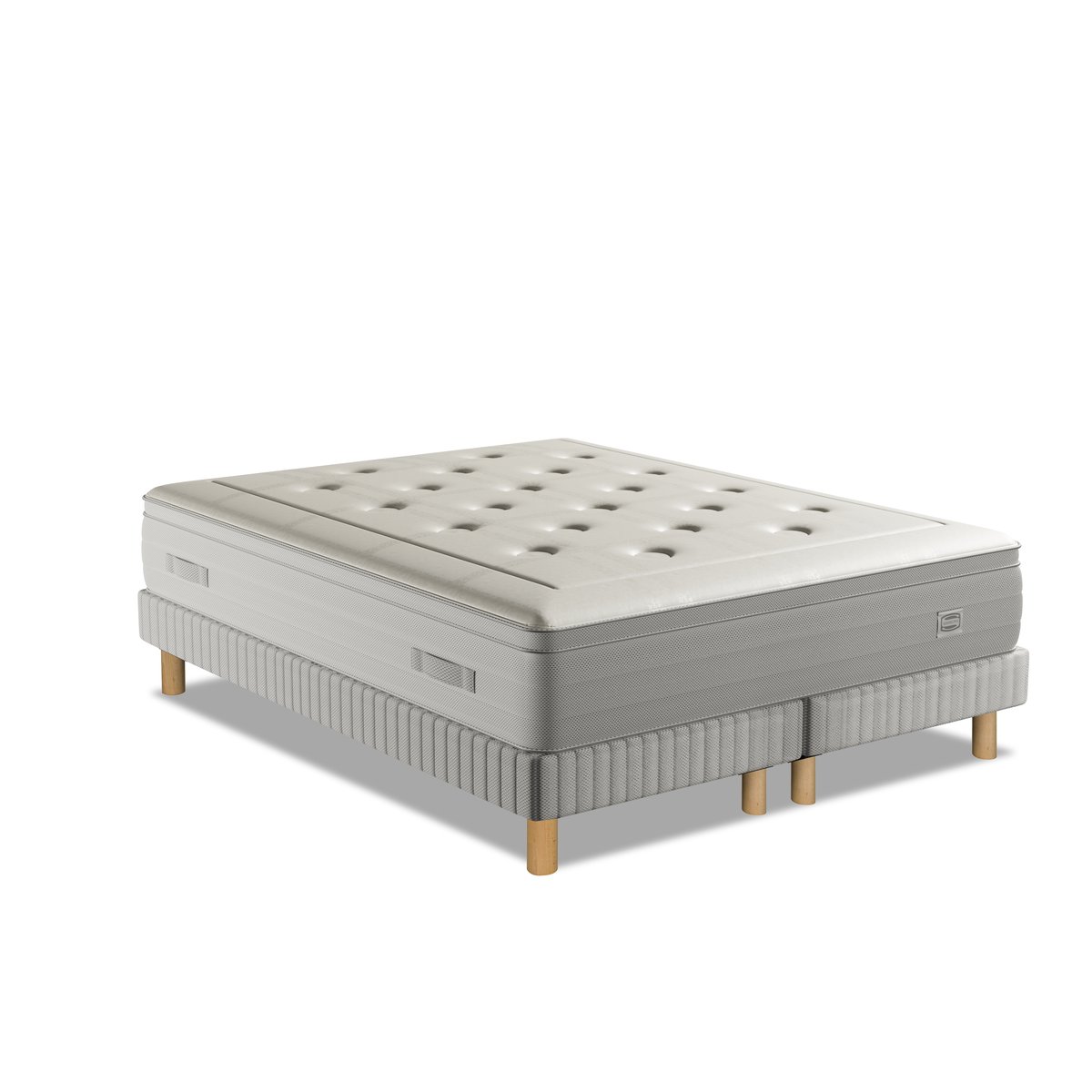 Ens REFLEXION 180x200 matelas H33 Hybride, ferme, 2 sommiers blanc, SIMMONS