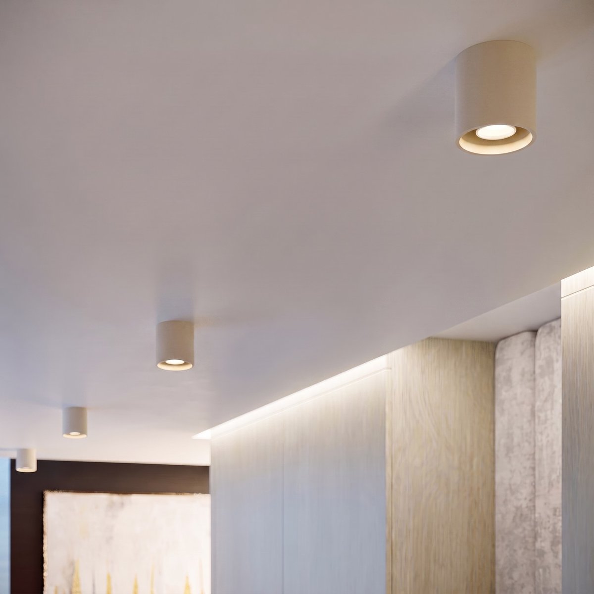 Plafonnier Aluminium Beige GU10 1 Orbis beige, EDEN