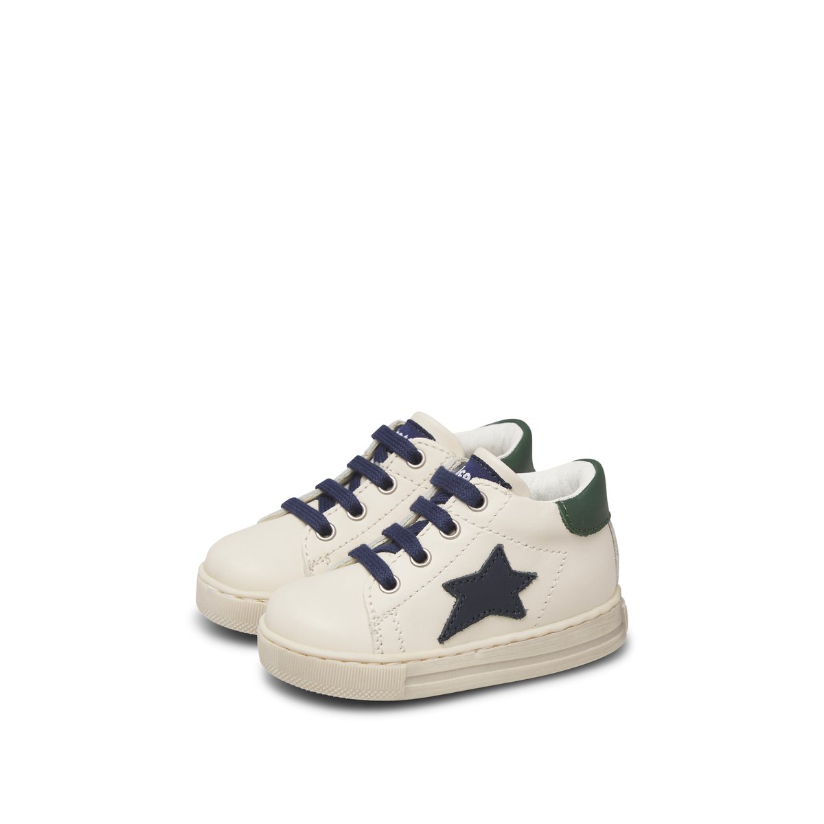 Baskets en cuir SASHA blanc-bleu-vert, FALCOTTO