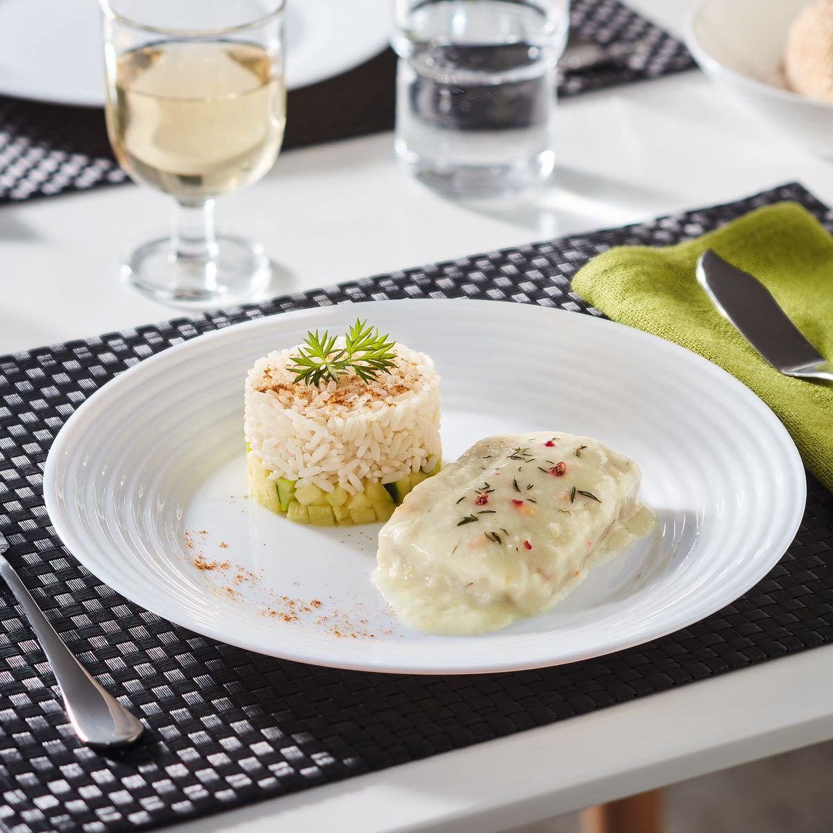 6 assiettes plates blanches 25cm -HARENA blanc, LUMINARC