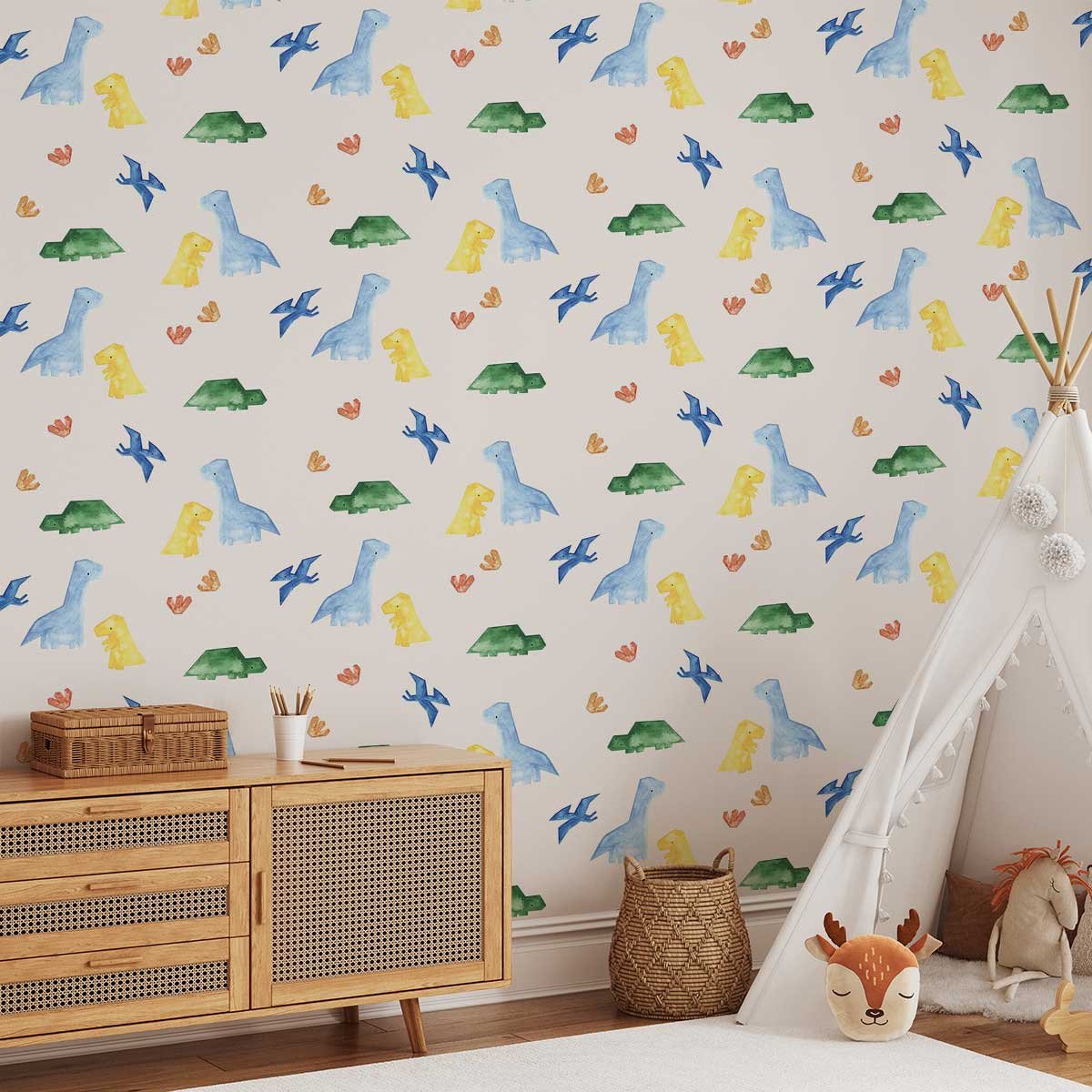 Papier peint dinos pop intissé, HEXOA