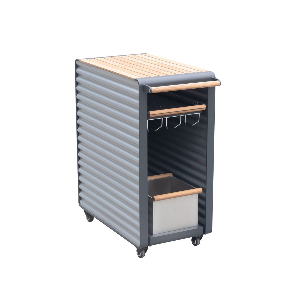 Desserte de jardin en aluminium AIRPORT gris clair, AU JARDIN DE CHLOÉ