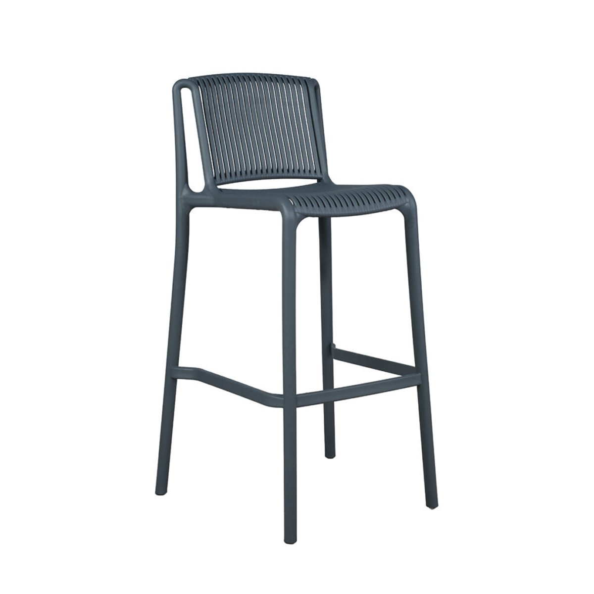 Chaise haute de jardin en résine Gris ANDREA gris anthracite, WILSA GARDEN