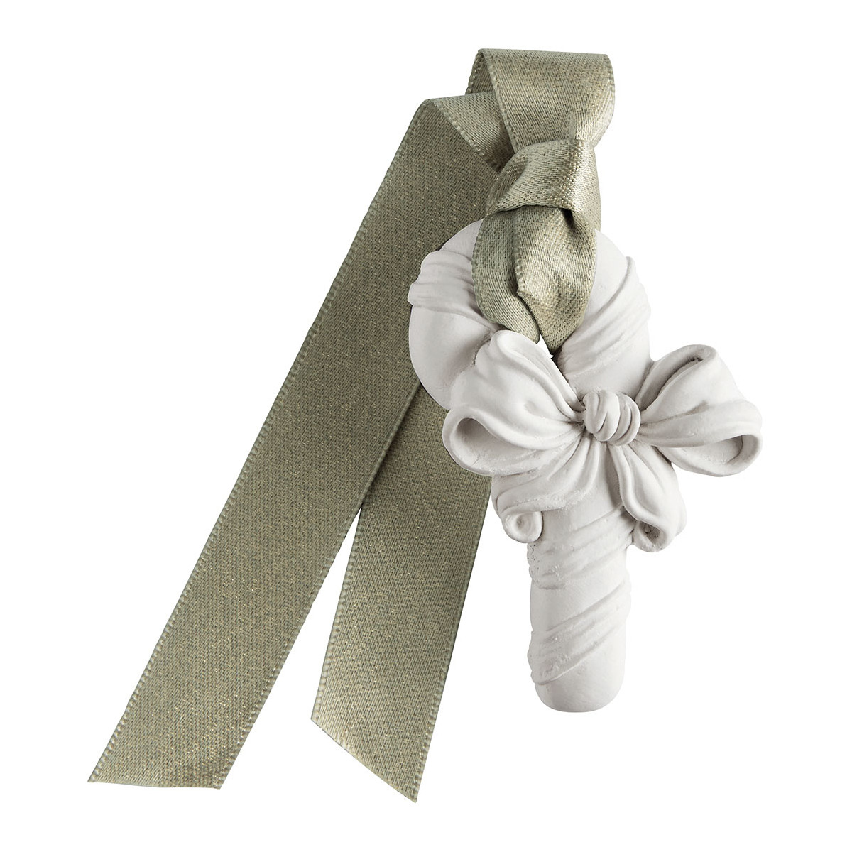 Pochon 3 décors parfumés Sapin Doré RUBANS DE FÊTE blanc, MATHILDE M