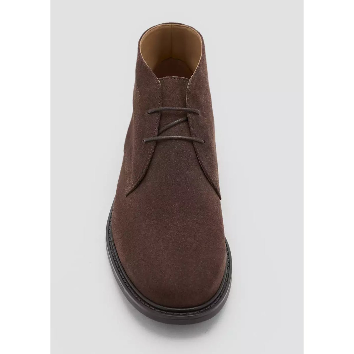 Bottines cuir et croûte de cuir café, MANGO MAN