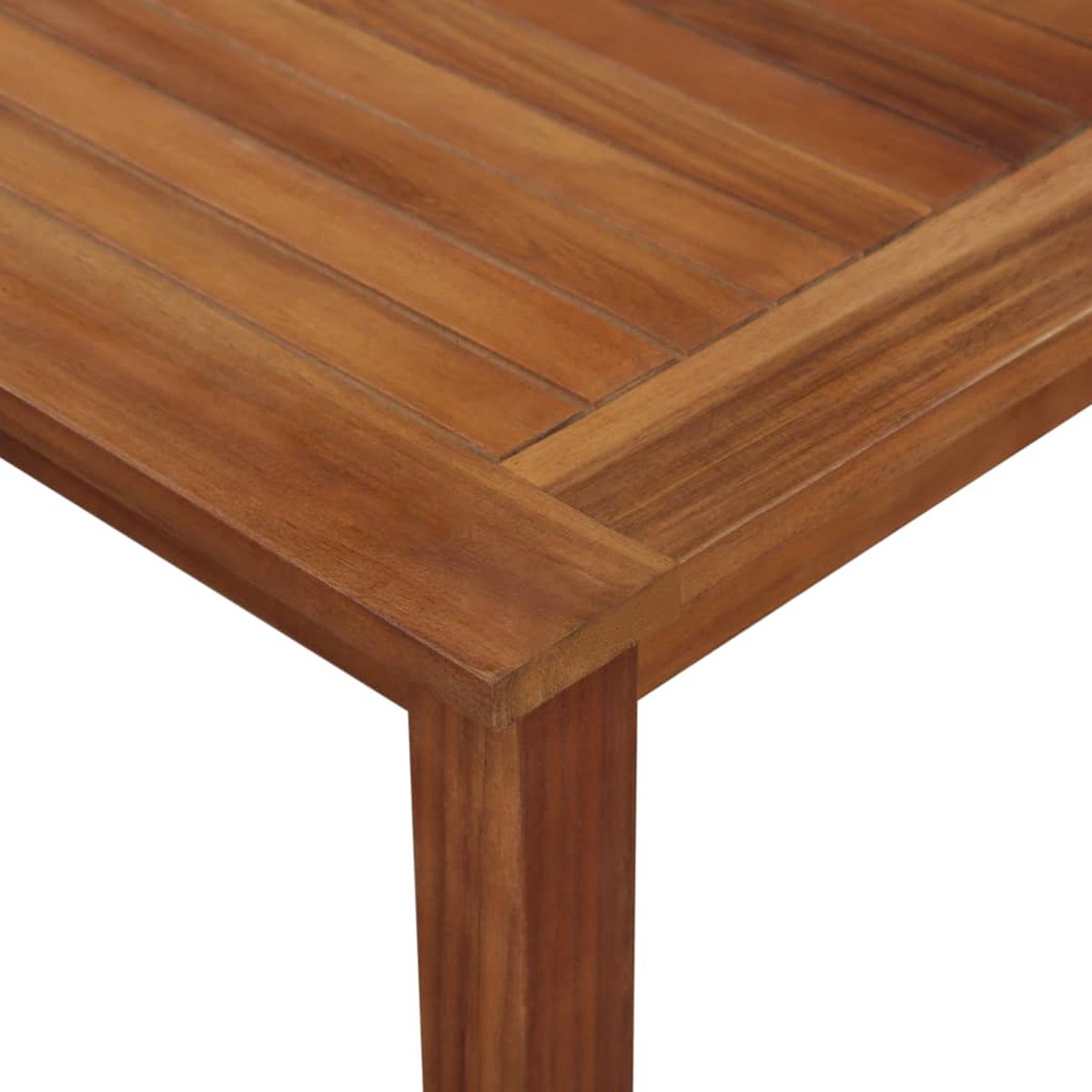 Table de jardin en bois d'acacia marron clair, HOME MAISON