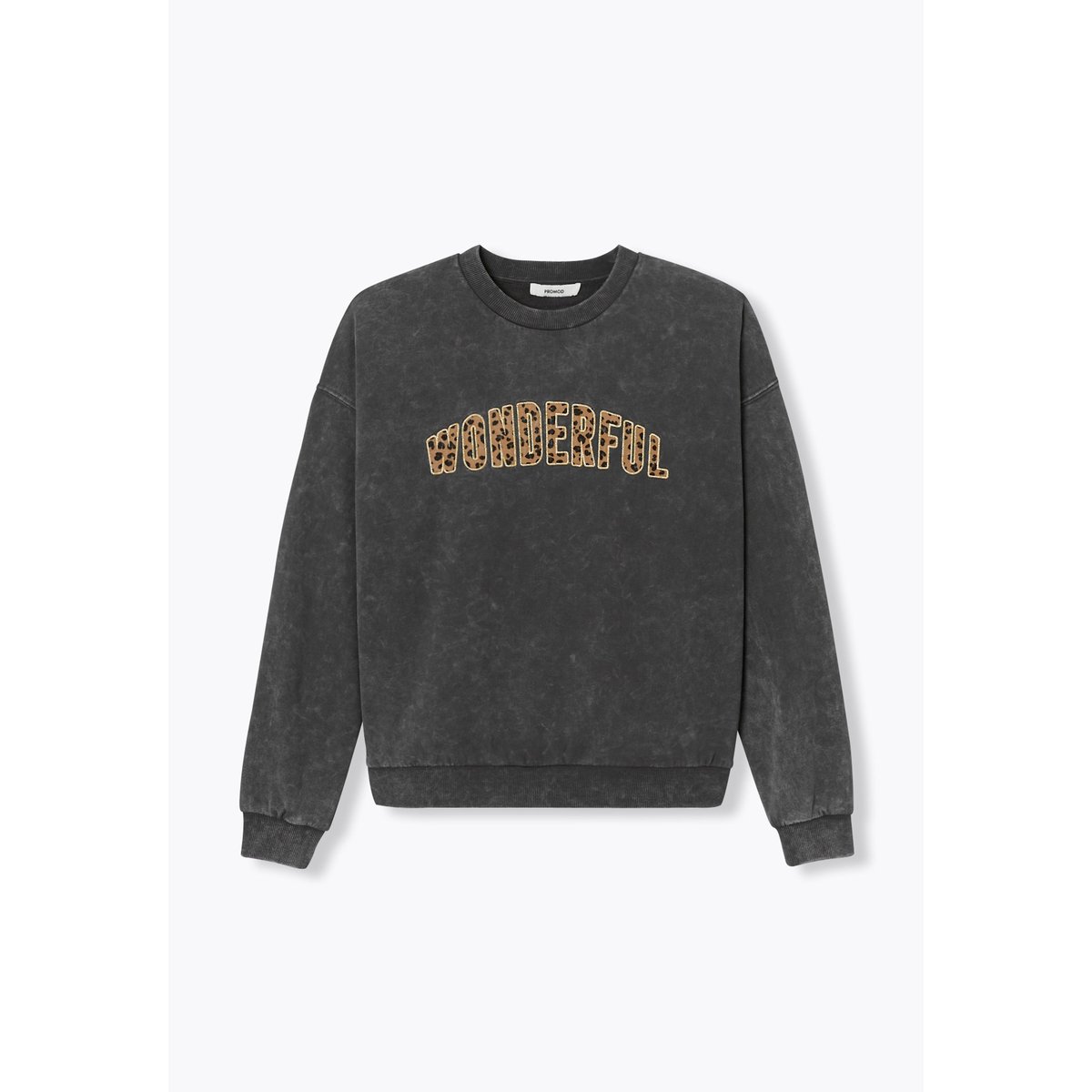 Sweat-shirt message wonderful imprimé gris, PROMOD