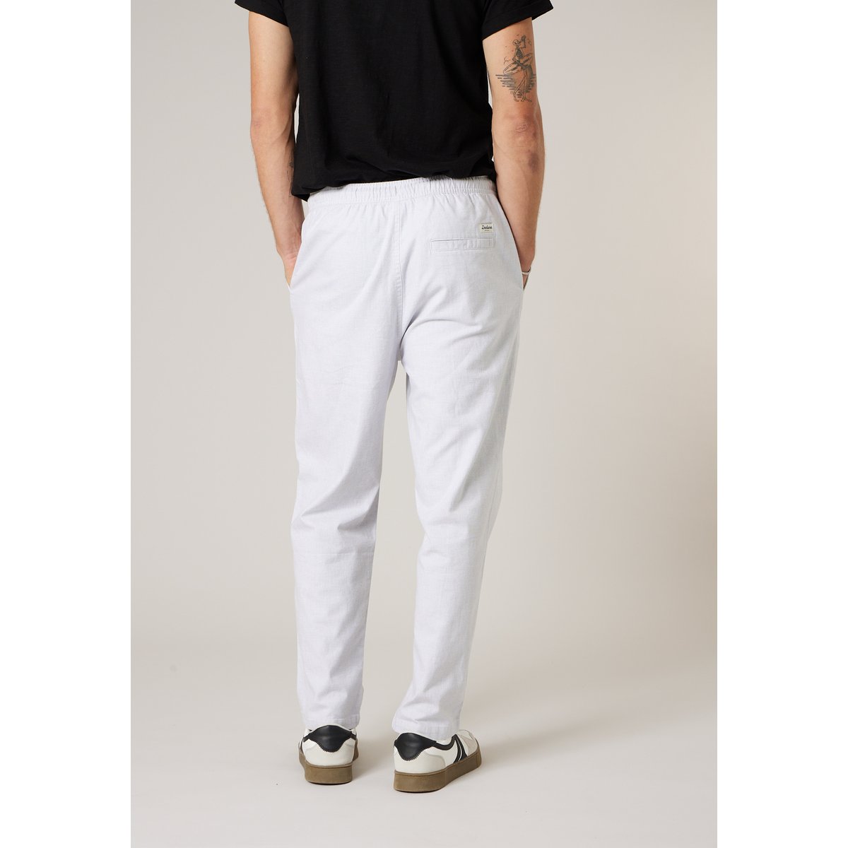 Pantalon loose homme en coton et lin MARIN light grey, DEELUXE