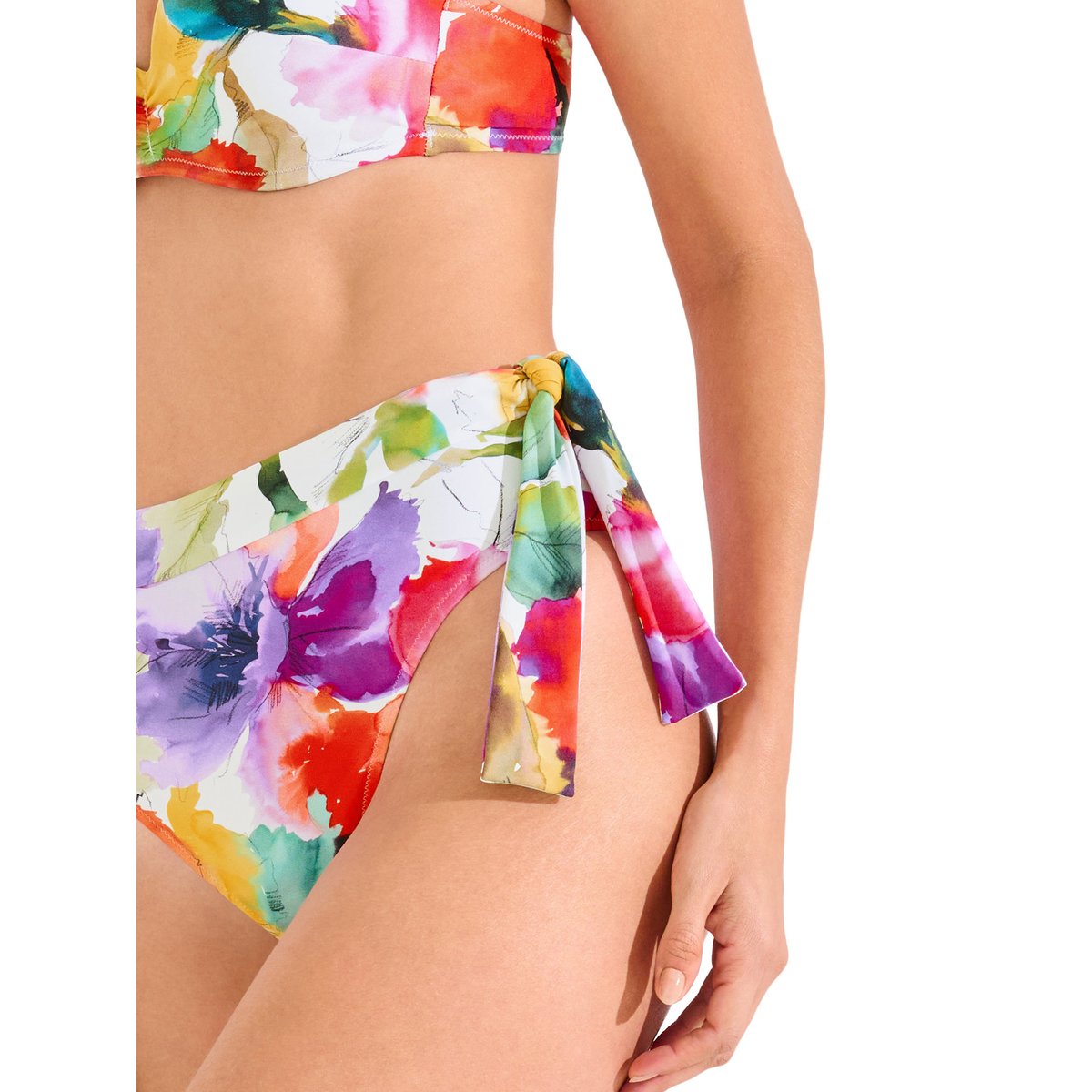 Bas maillot slip de bain échancré taille haute ROMA blanc, LISCA