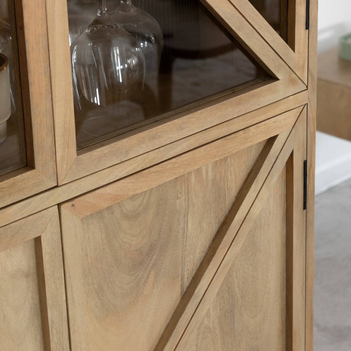 Vitrine en bois de manguier  THALIA bois clair, MADE IN MEUBLES 