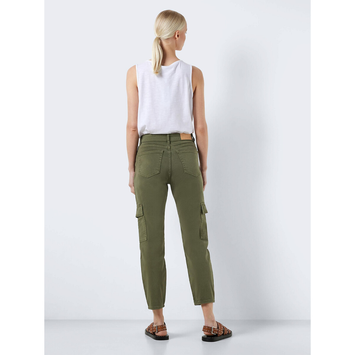 Pantalon cargo, taille haute kaki, NOISY MAY