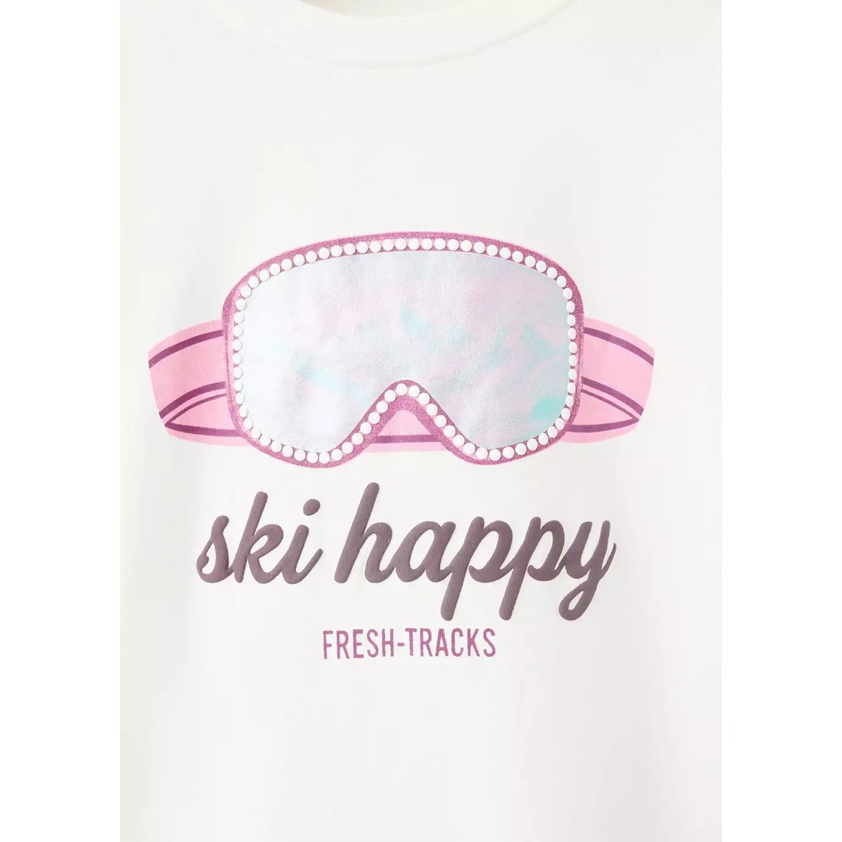 T-shirt coton détail imprimé blanc cassé, MANGO KIDS