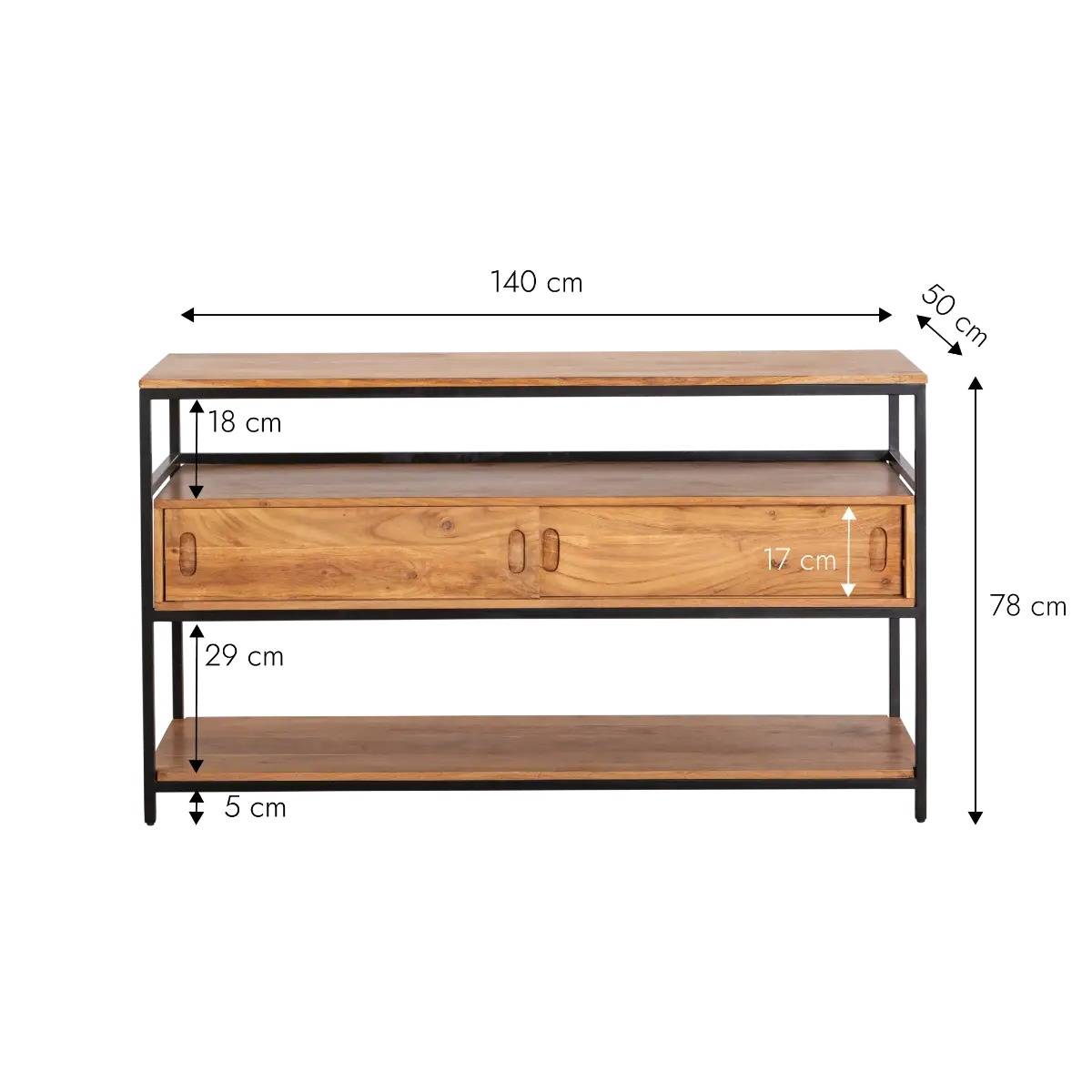 Meuble sous vasque en bois d'acacia MONTRÉAL bois clair, MADE IN MEUBLES 