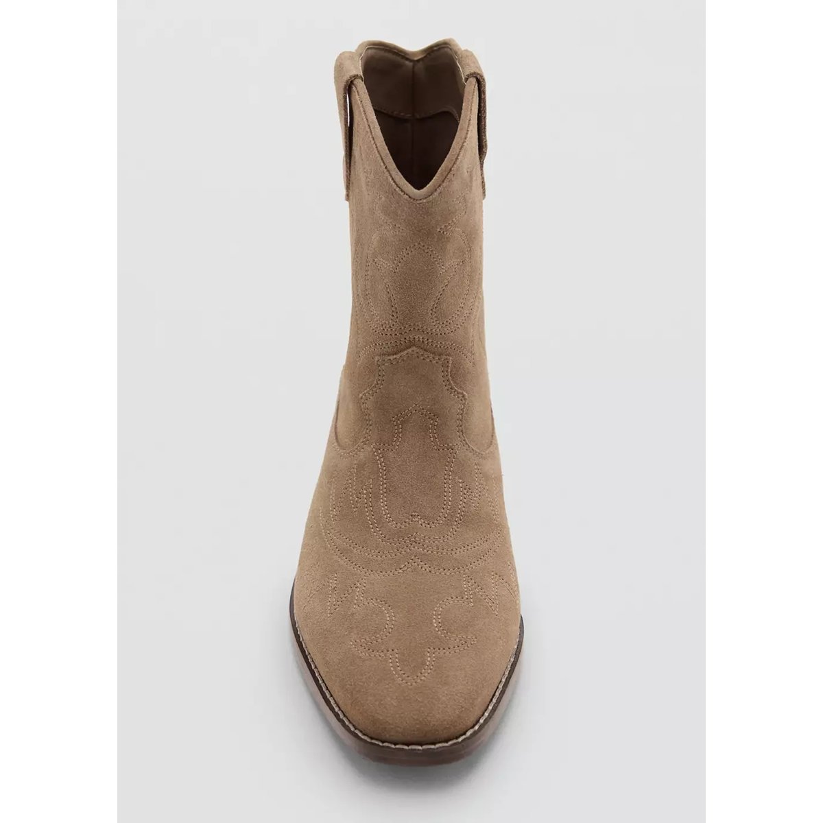 Bottines cuir et croûte de cuir sable, MANGO TEEN