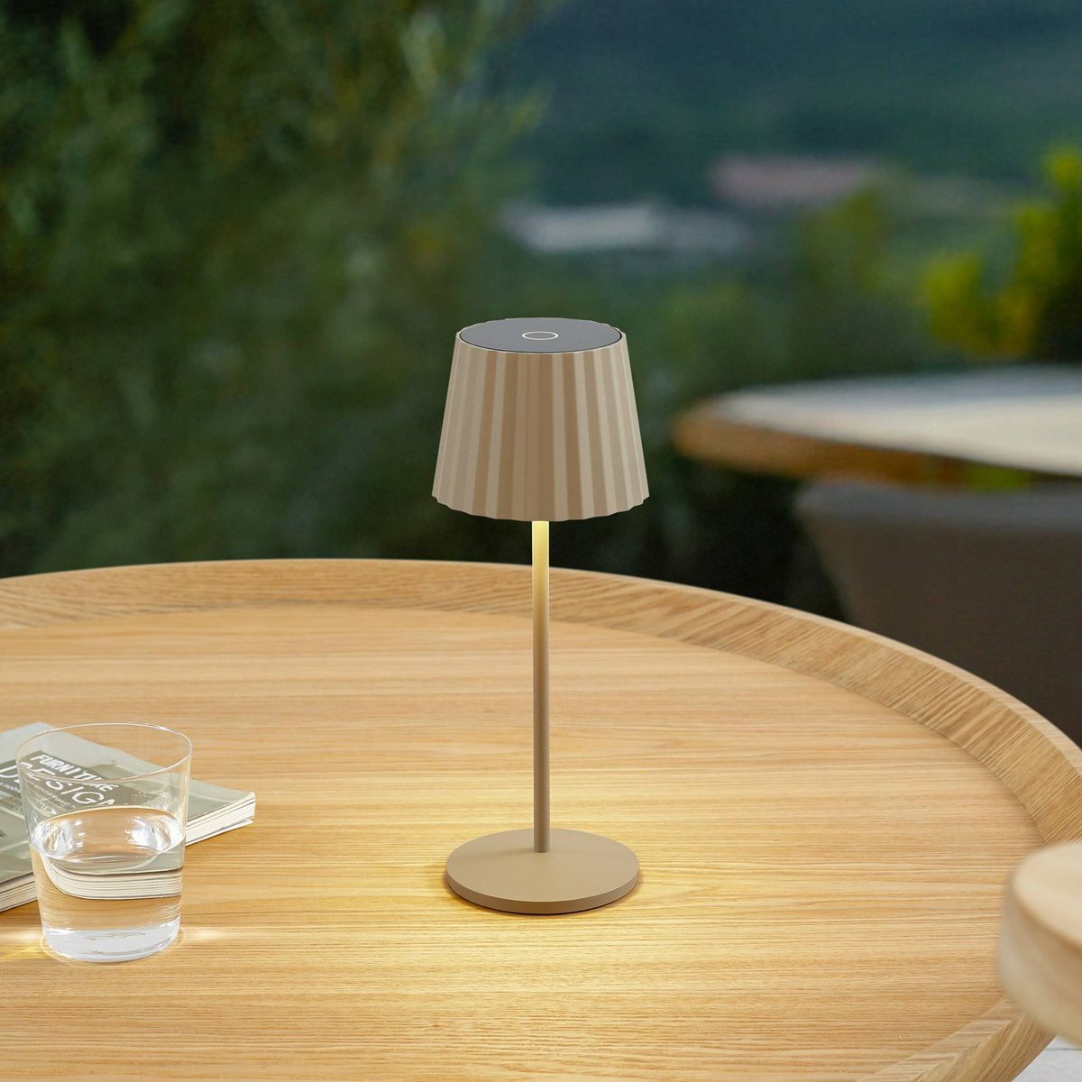 Luminaire de terrasse en aluminium moderneLED beige sable, LINDBY