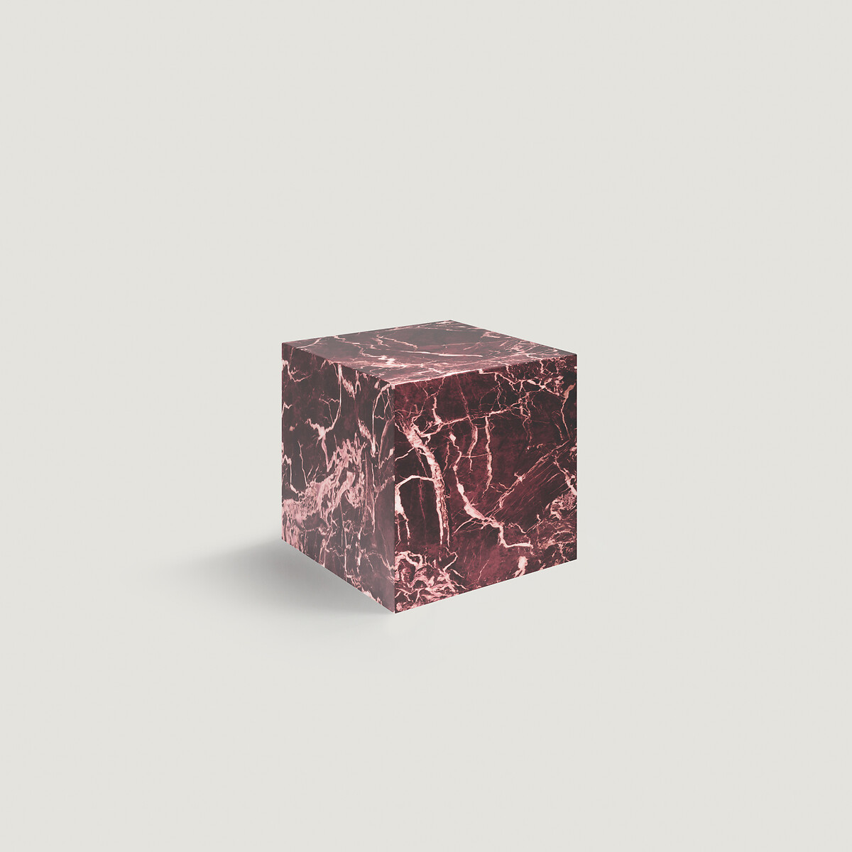 Serafina Faux Marble Block Side Table dark red, ÉDITÉ