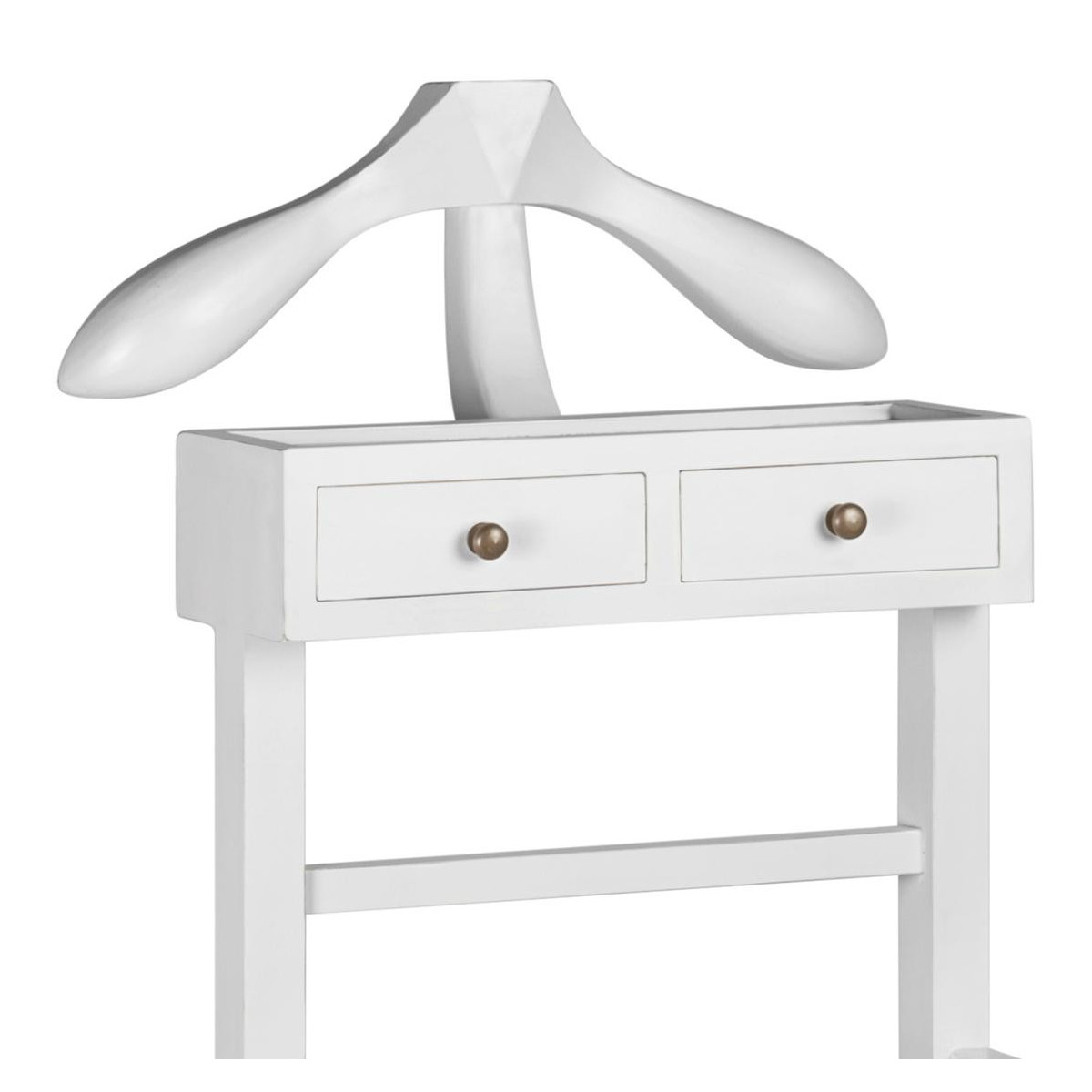 Valet de chambre 2 tiroirs bronze - MÉLICIA blanc, DECORATION D’AUTREFOIS