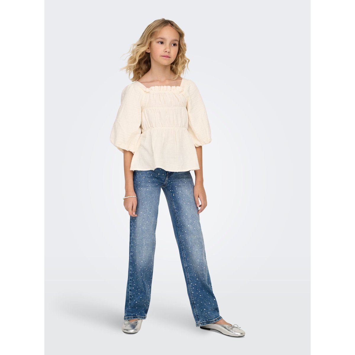 Jean À Jambe Large medium blue denim, KIDS ONLY