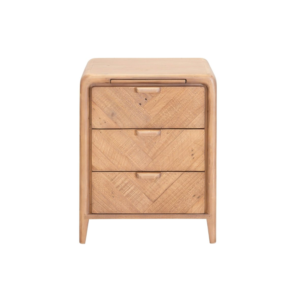 Table de chevet 3 tiroirs bois recyclé 55 cm KEARNEY bois naturel, PIER IMPORT
