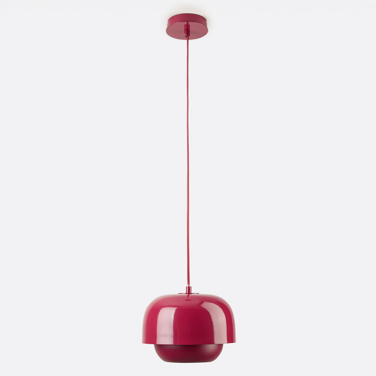 Lampada a sospensione in ferro colorato Ø21,4 cm, Kinoko bordeaux , LA REDOUTE INTERIEURS