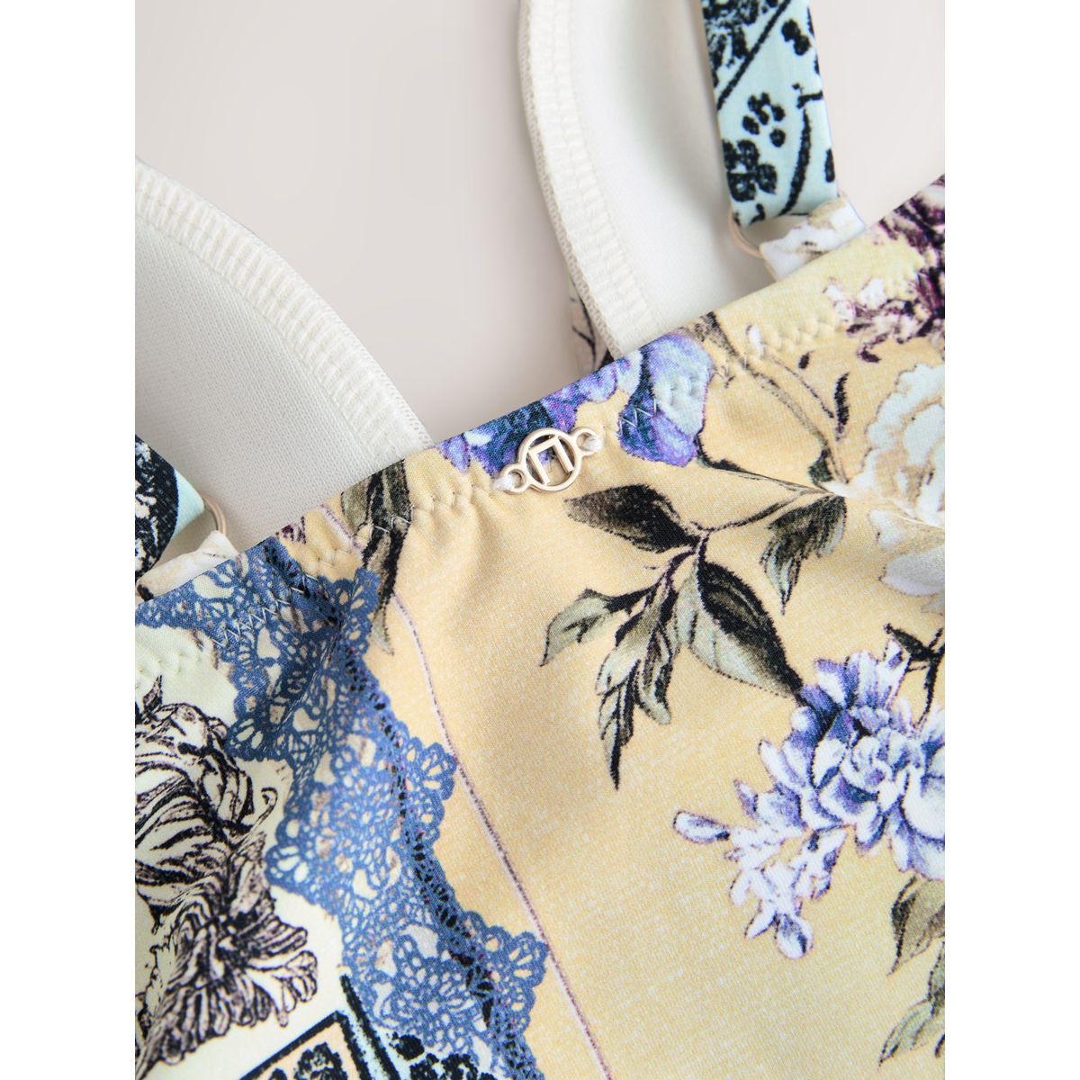 Maillot de bain pigeonnant kaki/crème, NEXT