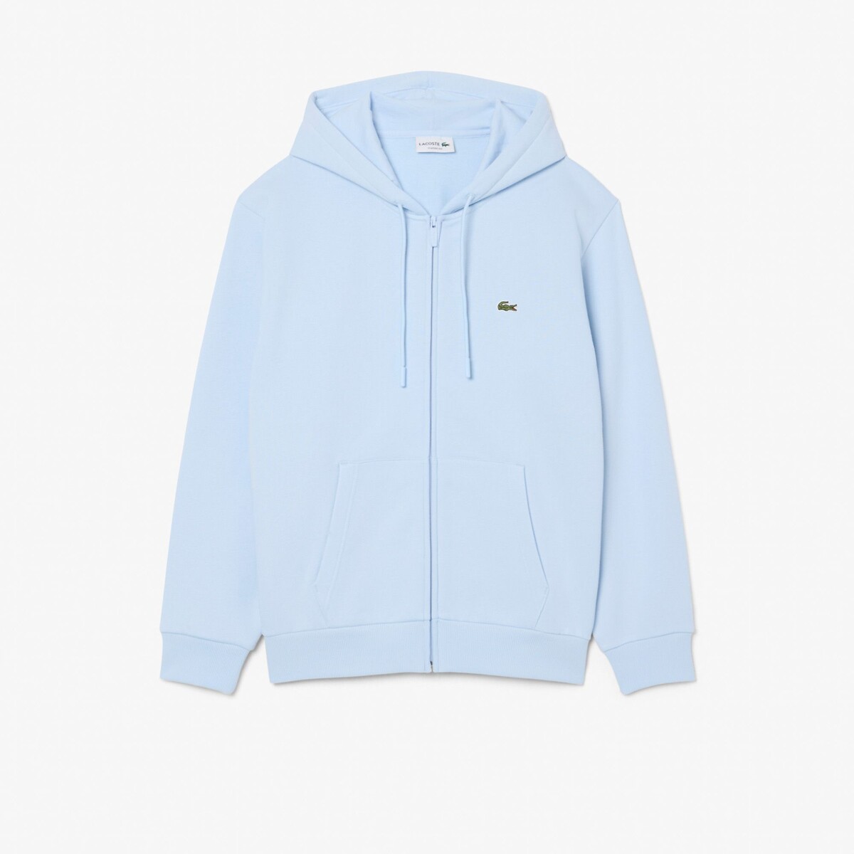 Sweatshirt mit Reissverschluss und Kapuze aus Molton hellblau, LACOSTE