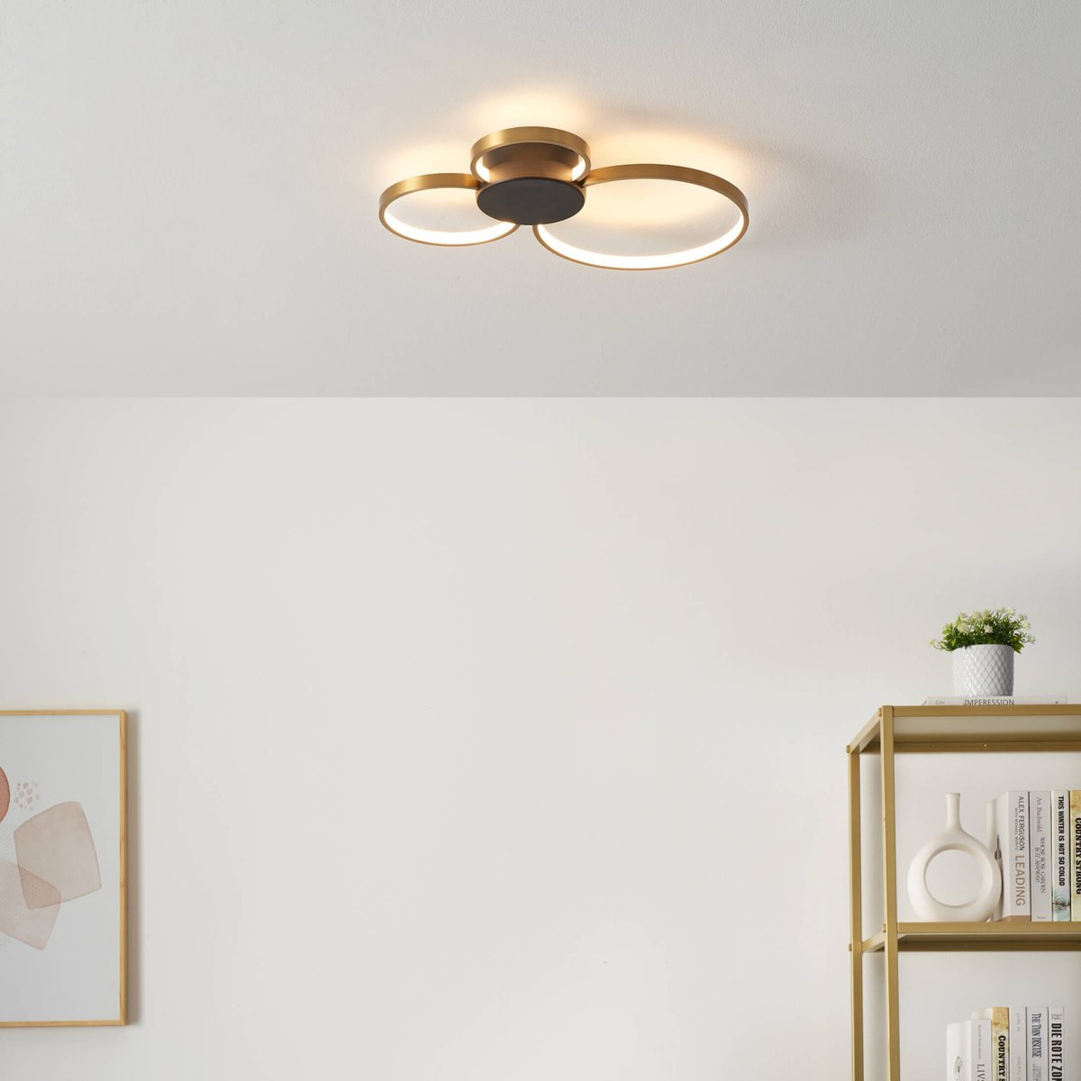 Plafonnier ou applique dimmable LED - ALISA noir et doré, KOSILUM