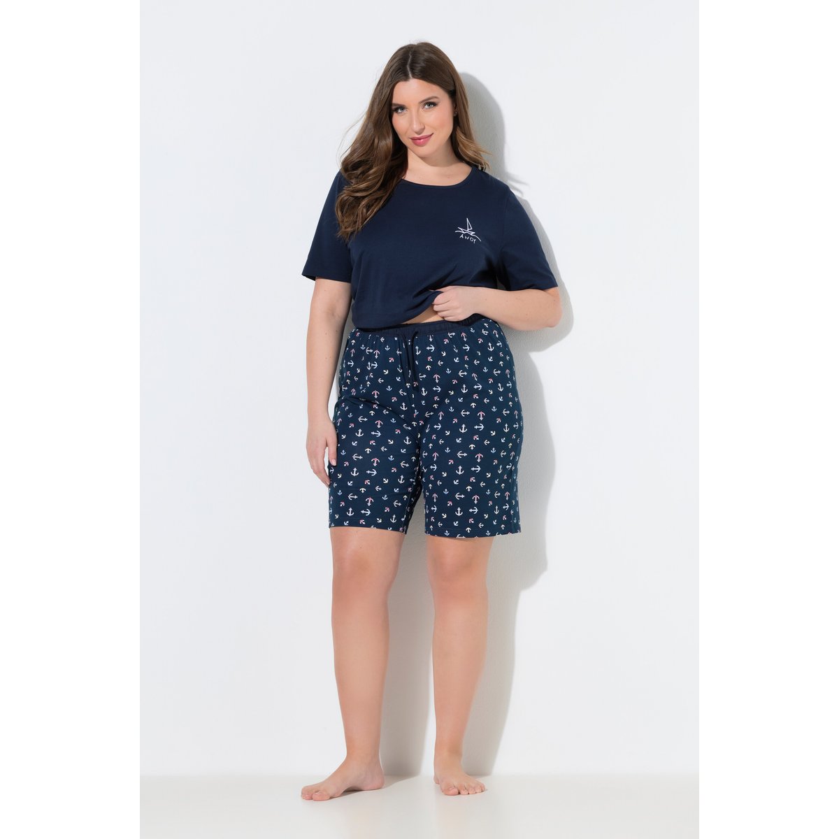 Shorts de pyjama, lot de 2 bleu nuit, ULLA POPKEN