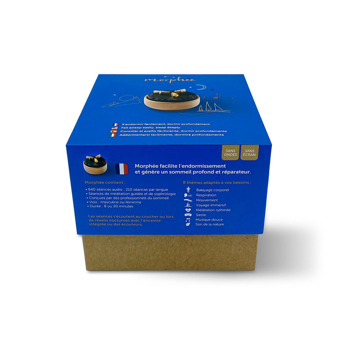Box de méditation et sophrologie multi langues couleur unique, MORPHEE