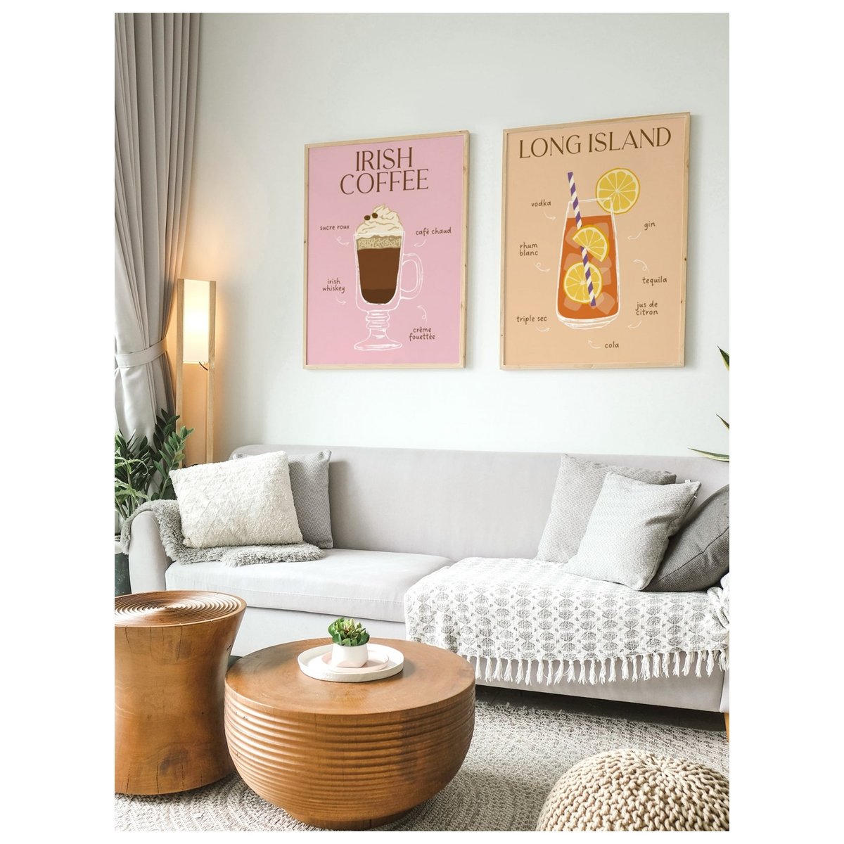 Affiche Cocktail Irish Coffee 2 blanc, L'AFFICHERIE