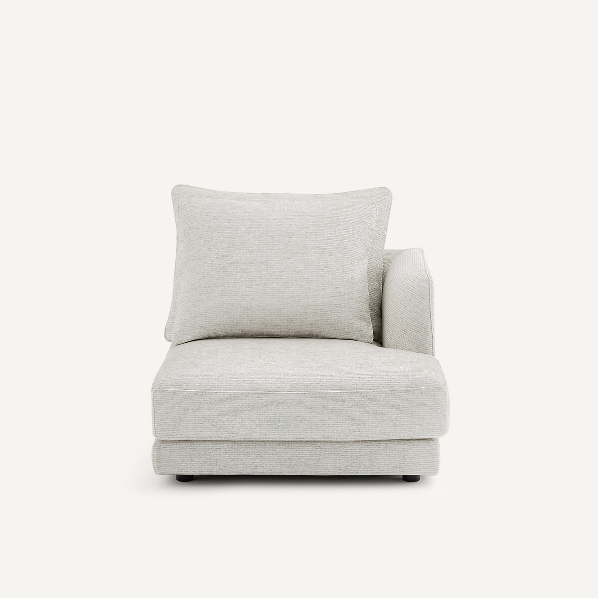 Rechtes Halbsofa, modular, aus recycelter Baumwolle, TIBERIO hellgrau, AM.PM