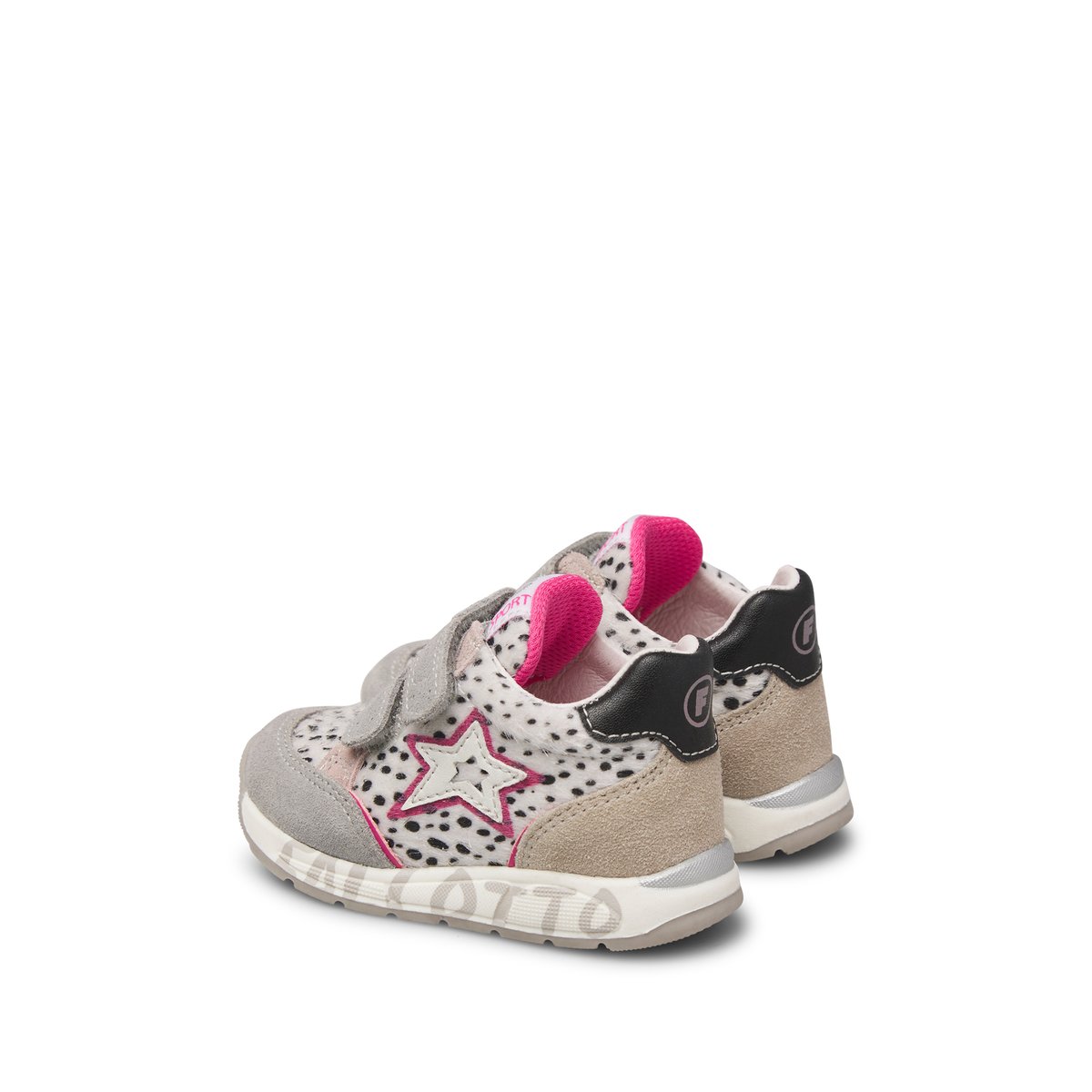 Baskets en cuir et suède NUPPI VL. blanc-gris-, FALCOTTO