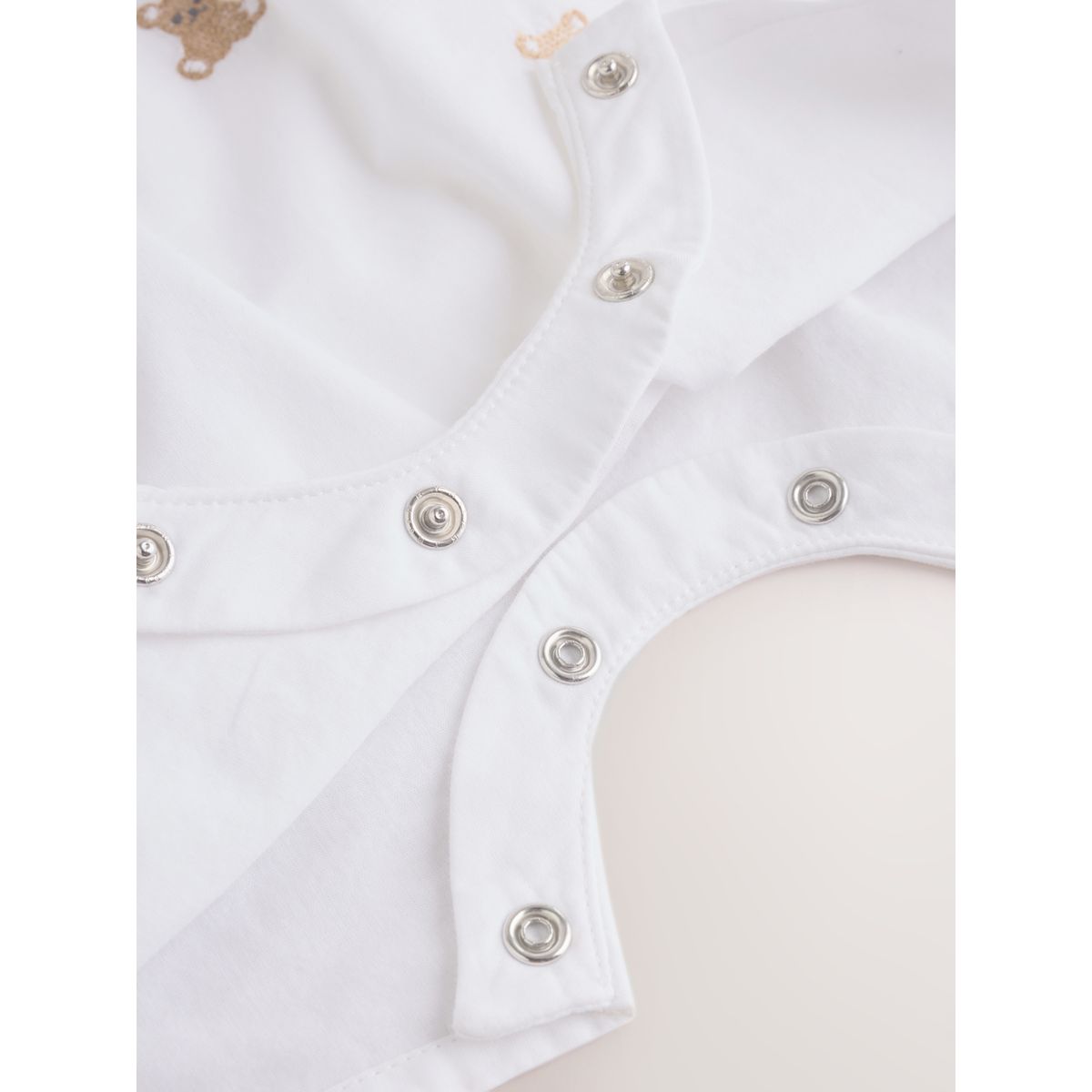 Ensemble body et salopette tissée bébé ours blanc brodé, NEXT