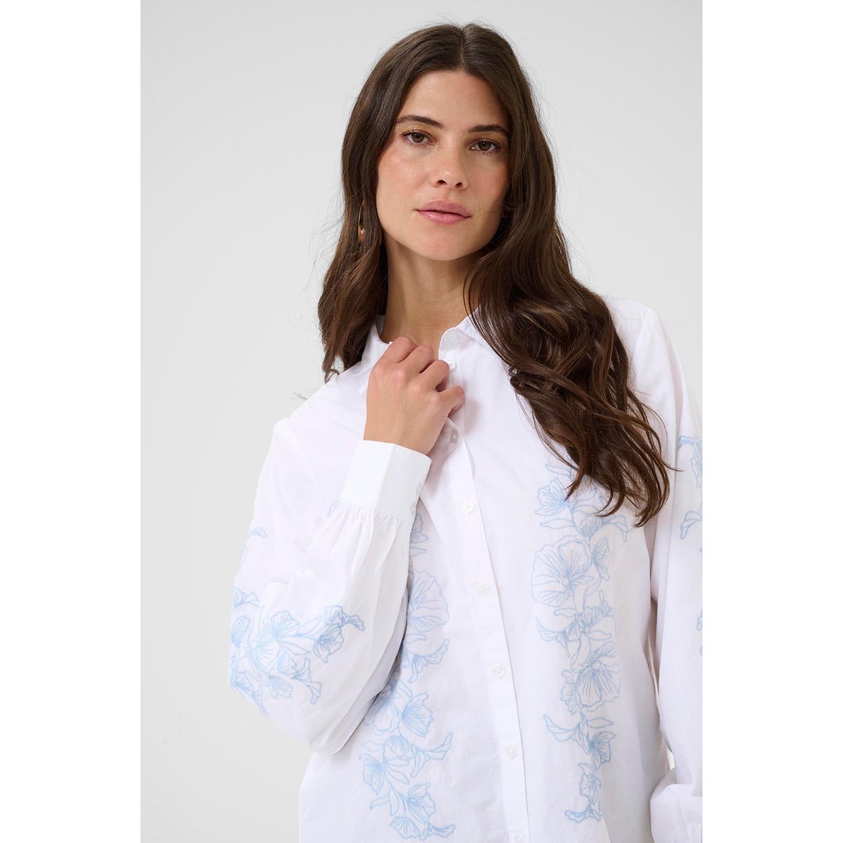Chemise à manches longues blanc snow white, CREAM