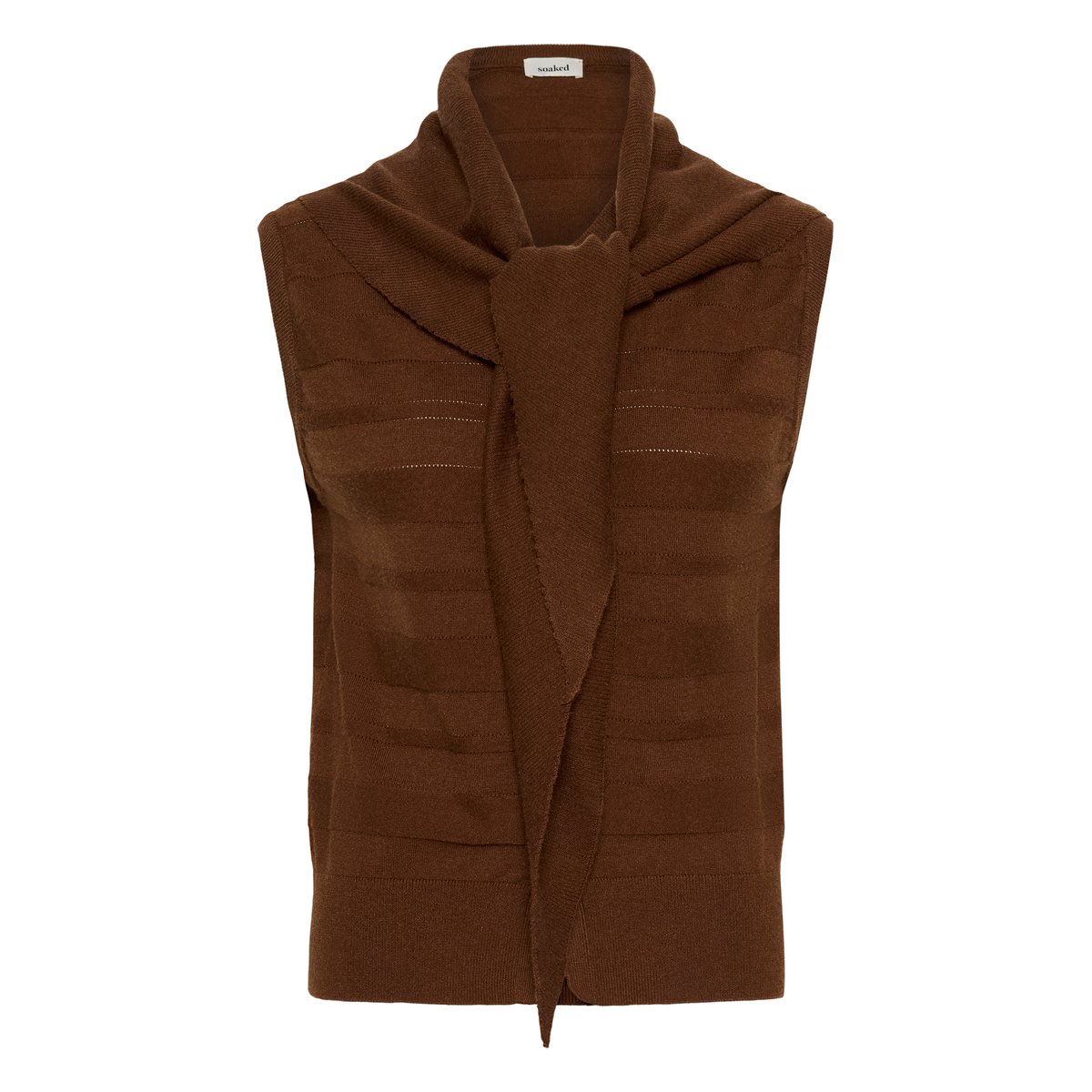 Manteau tricoté marron cappuccino, SOAKED IN LUXURY