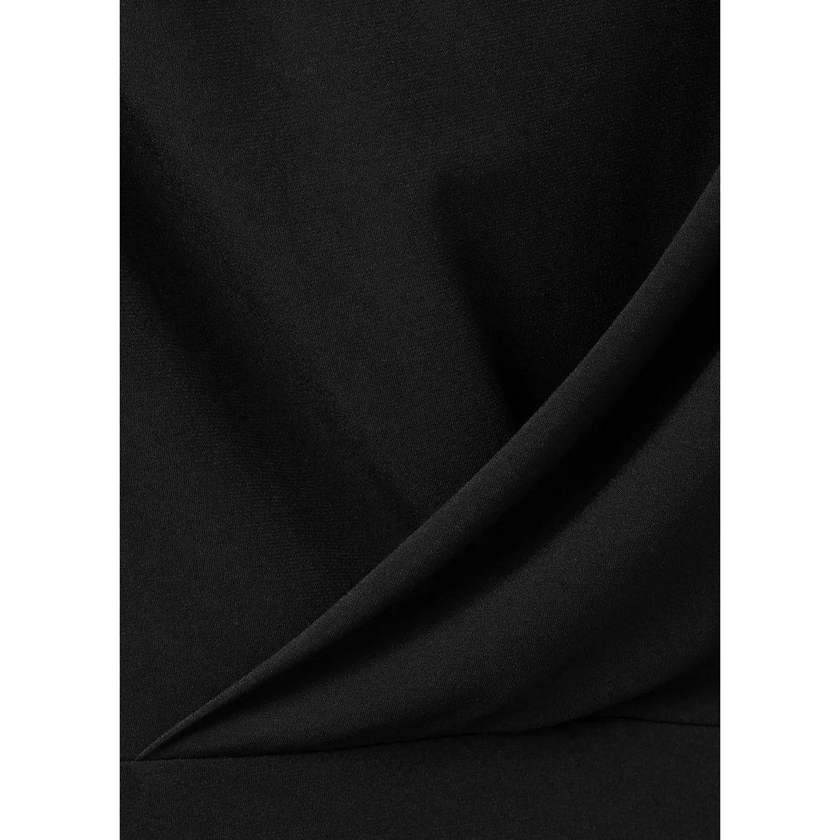 Robe midi drapée noir, MANGO
