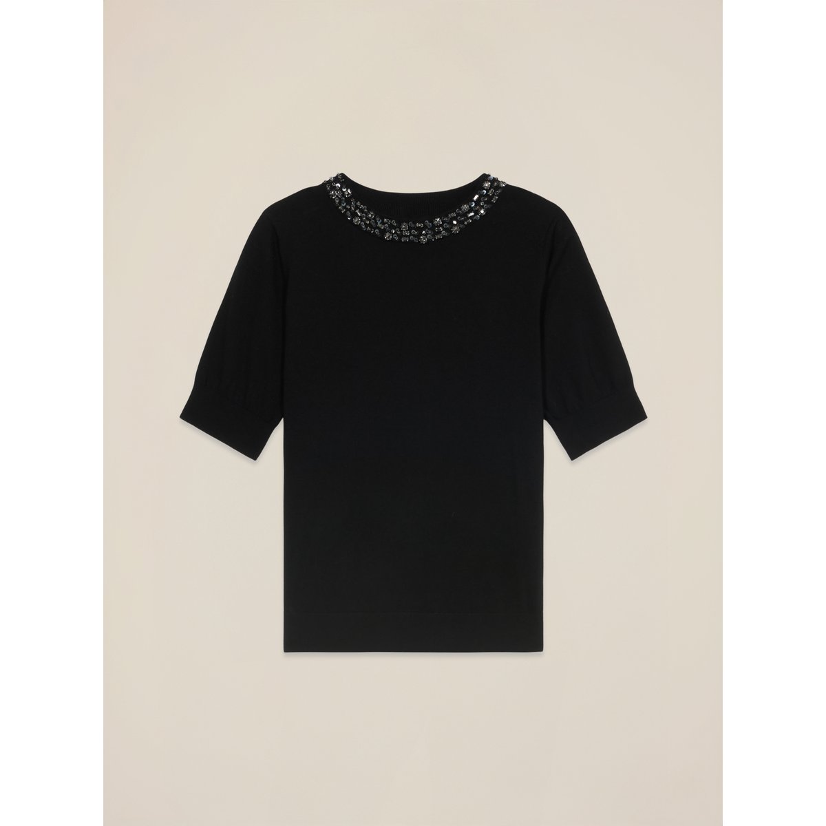 Pull col rond avec décorations noir, OLTRE